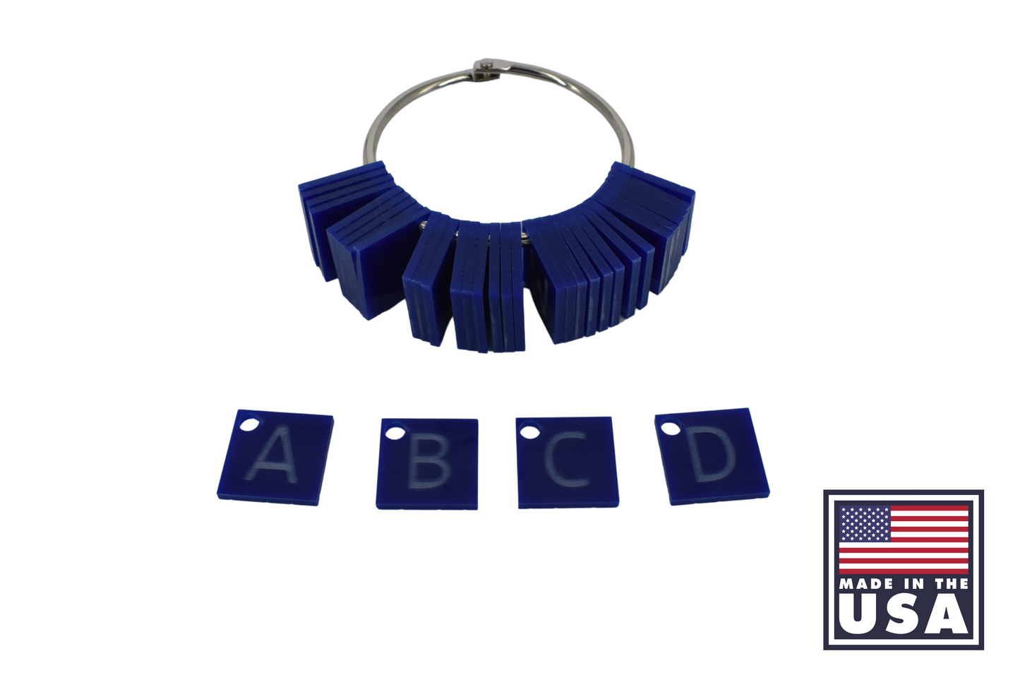 Acrylic Quilt Fabric Labels - Blue