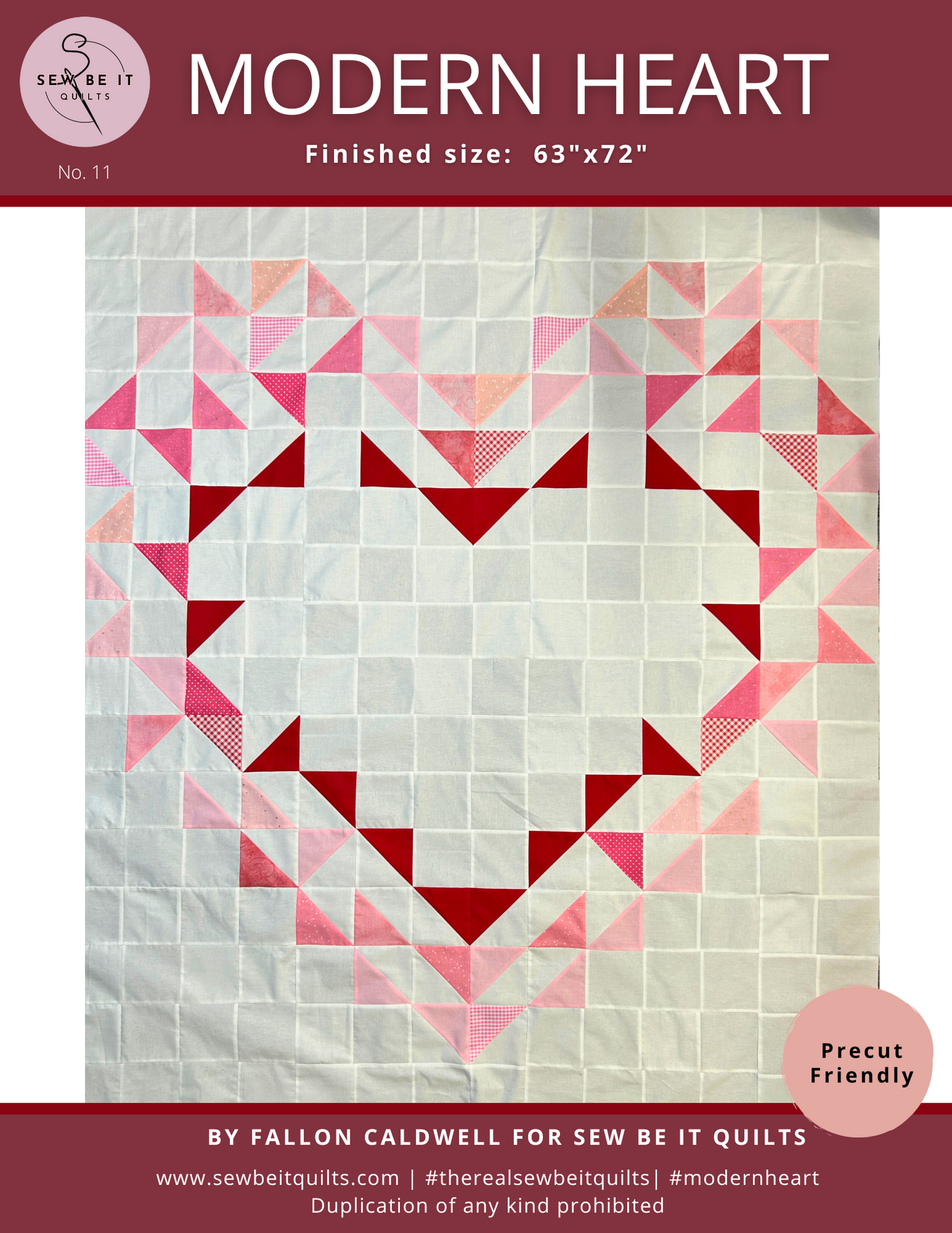 Modern Heart Quilt Pattern | PDF ONLY