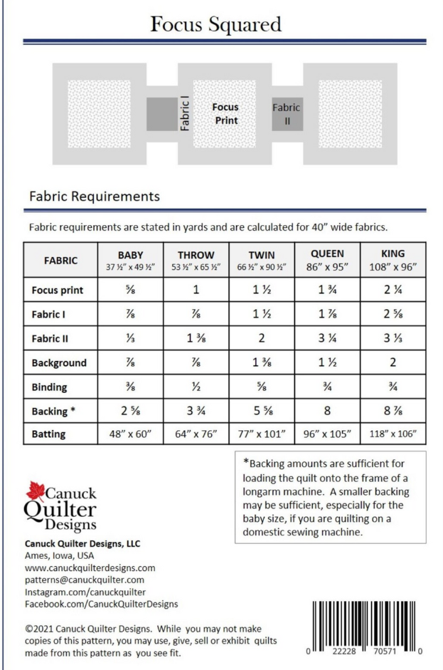 Focus Squared Quilt Pattern